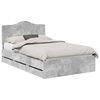 vidaXL Cadre de lit Gris B&eacute;ton 135 x 190 cm Bois Ing&eacute;nierie