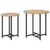vidaXL Ensemble de tables d'appoint 2 pc Ch&ecirc;ne artisanal et noir