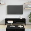 vidaXL Meuble TV Ch&ecirc;ne noir 100 x 36,5 x 30,5 cm Bois d'ing&eacute;nierie