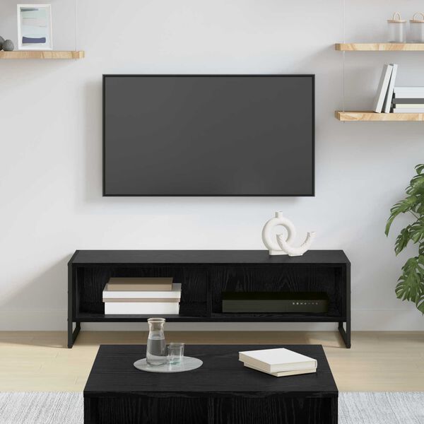 vidaXL Meuble TV Ch&ecirc;ne noir 100 x 36,5 x 30,5 cm Bois d'ing&eacute;nierie
