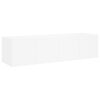 vidaXL Meubles TV muraux avec lumières LED 2 pcs blanc 60x35x31 cm