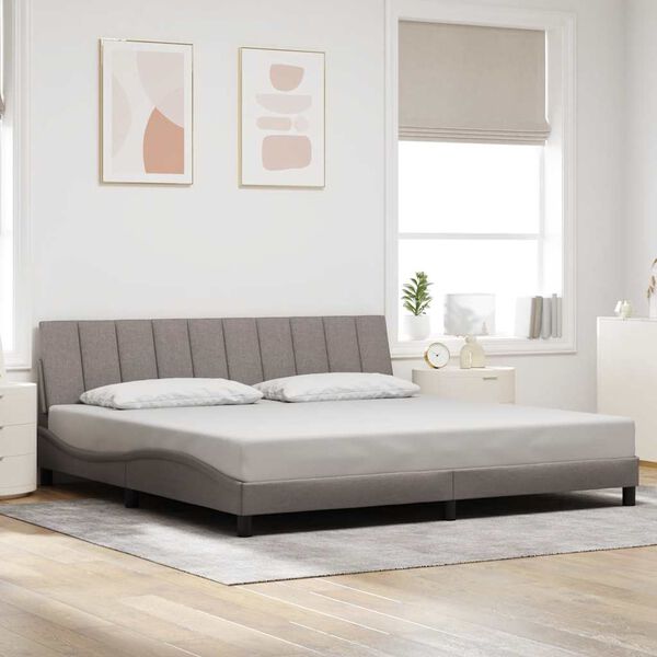 vidaXL Cadre de lit sans matelas Hanko taupe 200x200 cm tissu