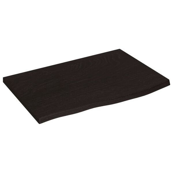 vidaXL Étagère murale marron foncé 60x40x2 cm bois chêne massif traité