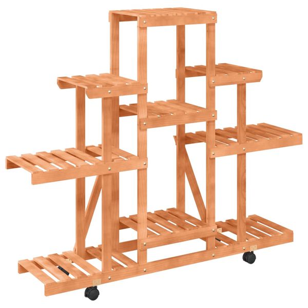 vidaXL Support à fleurs avec roues 110x25x101 cm bois massif de sapin