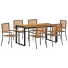 vidaXL Ensemble de salle &agrave; manger pour jardin 7 pc Gris et marron