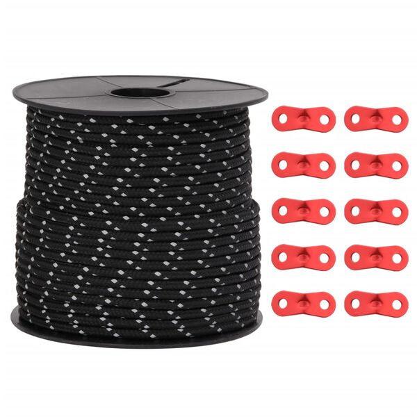 vidaXL Corde de haubanage de tente avec bandes réfléchissantes et clés