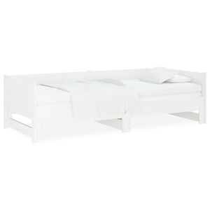 vidaXL Lit coulissant sans matelas blanc 2x(80x200)cm