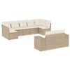 vidaXL Salon de jardin avec coussins 9 pcs beige r&eacute;sine tress&eacute;e