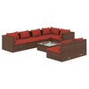vidaXL Salon de jardin avec coussins 8 pcs marron r&eacute;sine tress&eacute;e