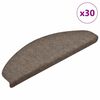 vidaXL Tapis d'escalier auto-adhésifs 30 pièces 65 x 21 x 4 cm Beige Demi-rond Grand