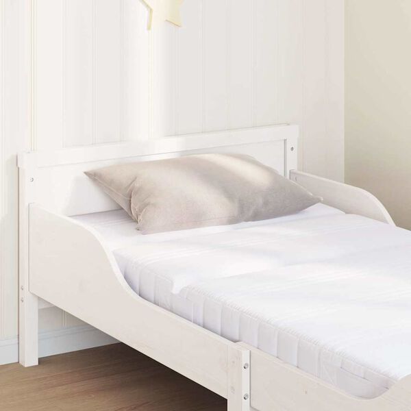 vidaXL Cadre de lit avec matelas Blanc 80 x 200 cm Bois de pin massif