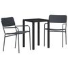 vidaXL Ensemble de meubles d'ext&eacute;rieur 3 pc Anthracite Acier