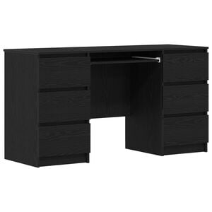 vidaXL Bureau Ch&ecirc;ne noir Bois d'ing&eacute;nierie 140 x 50 x 76 cm
