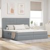 vidaXL Lit avec rangement et matelas Gris clair 200 x 200 cm Polyester