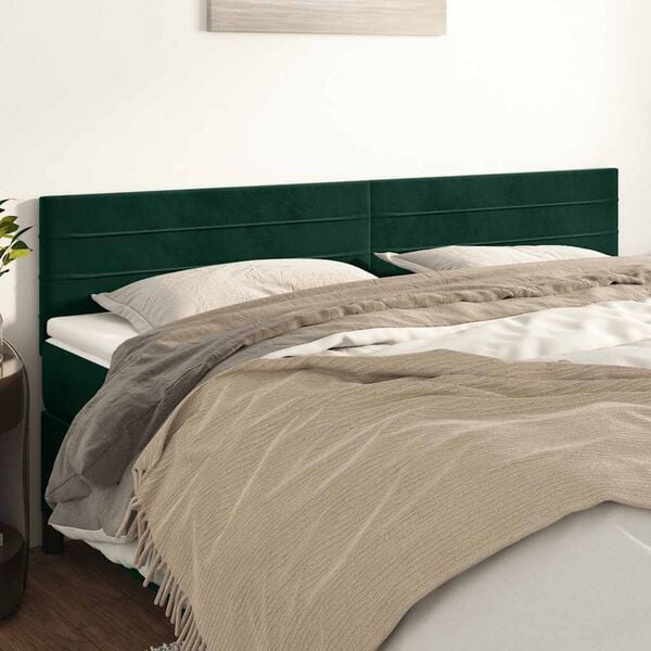 vidaXL Têtes de lit 2 pcs Vert foncé 90x5x78/88 cm Velours