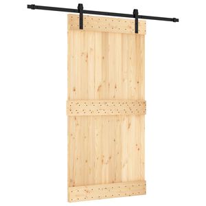 vidaXL Porte coulissante 100 x 210 cm Bois de pin massif (non trait&eacute;)
