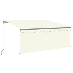 vidaXL Auvent manuel r&eacute;tractable avec store 3x2,5 m Cr&egrave;me