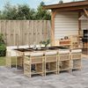 vidaXL Ensemble &agrave; manger de jardin et coussins 9 pcs beige Poly rotin