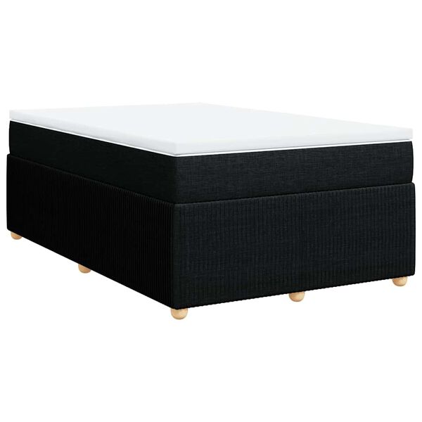 vidaXL Sommier &agrave; lattes de lit avec matelas Noir 120x200 cm Tissu