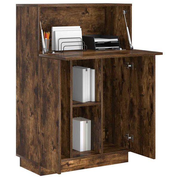 vidaXL Bureau Ch&ecirc;ne fum&eacute; 71.5 x 31.5 x 106.5 cm Bois d'ing&eacute;nierie