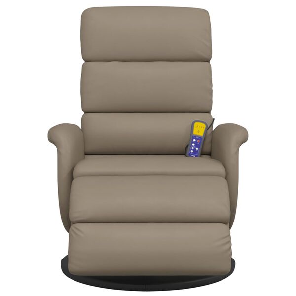 vidaXL Fauteuil inclinable de massage repose-pieds cappuccino