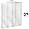 vidaXL Paniers &agrave; gabions arqu&eacute;s 7 pcs 200x30x220/240 cm fer galvanis&eacute;