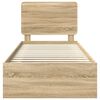 vidaXL Cadre de lit Ch&ecirc;ne Sonoma 75 x 190 cm Bois de pin massif