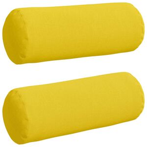 vidaXL Coussins d'accent 2 pcs Jaune clair &Oslash; 25 x 70 cm tissu