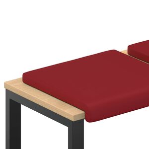 vidaXL Coussin de banc 4 pc Simili cuir Bordeaux Profondeur 35 cm