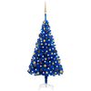 vidaXL Arbre de No&euml;l artificiel pr&eacute;-&eacute;clair&eacute; et boules bleu 150 cm PVC
