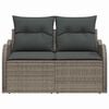 vidaXL Canap&eacute; de jardin avec coussin Gris 121 x 62 x 69cm polyrotin
