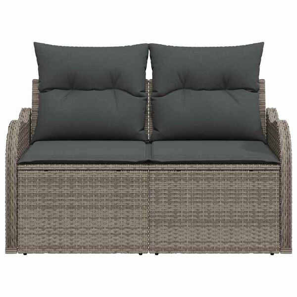 vidaXL Canap&eacute; de jardin avec coussin Gris 121 x 62 x 69cm polyrotin