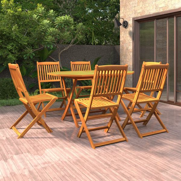 vidaXL Ensemble &agrave; manger de jardin 7 pcs Bois d'acacia massif