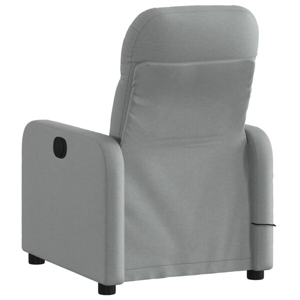 vidaXL Fauteuil inclinable de massage gris clair tissu