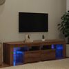 vidaXL Meuble TV avec lumières LED chêne artisanal bois d'ingénierie