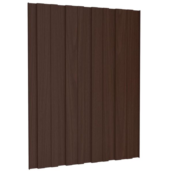 vidaXL Panneaux de toiture 36 pcs Acier galvanis&eacute; Marron 60x45 cm