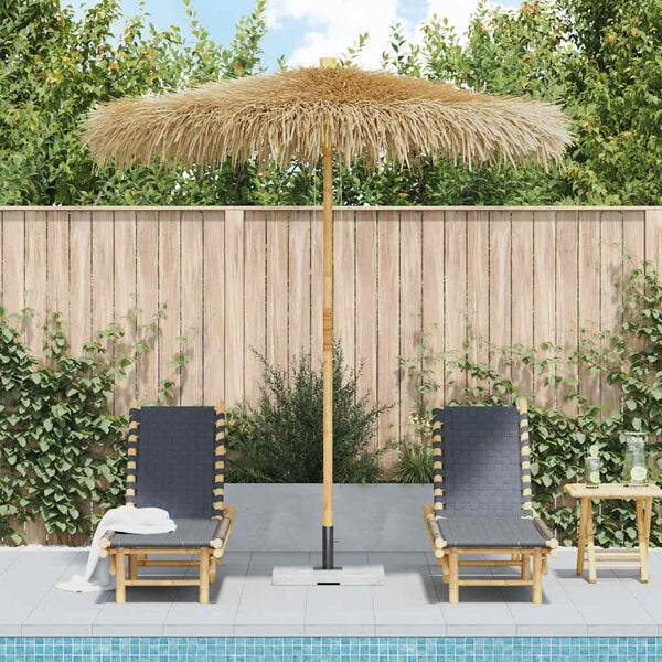 vidaXL Parasol en bambou avec toit en feuille de bananier 270 cm