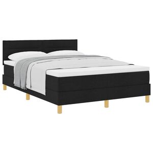 vidaXL Lit &agrave; ressorts avec matelas Noir 160 x 200 cm tissu