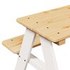 vidaXL Table et bancs pour enfants IRUN blanc 90x79,5x50cm bois massif