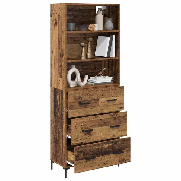 vidaXL Haut Armoire Bois ancien 69,5 x 34 x 180 cm Bois d'ing&eacute;nierie