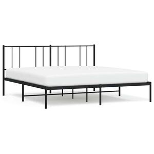 vidaXL Cadre de lit m&eacute;tal sans matelas avec t&ecirc;te de lit noir 193x203cm