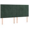 vidaXL T&ecirc;te de lit &agrave; LED Vert fonc&eacute; 180x5x118/128 cm Velours