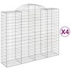 vidaXL Paniers &agrave; gabions arqu&eacute;s 4 pcs 200x50x160/180 cm Fer galvanis&eacute;