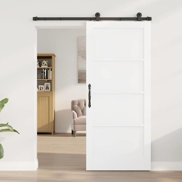 vidaXL Porte coulissante ORKDAL Blanc 86 x 198,5 cm Pin massif