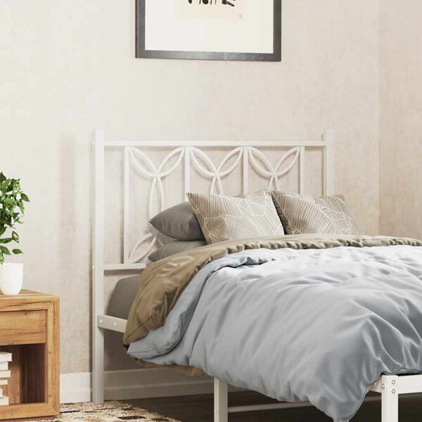 vidaXL T&ecirc;te de lit de remplacement m&eacute;tal blanc 75 cm