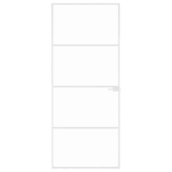 vidaXL Porte d'intérieur Blanc 83x201,5 cm Trempé verre aluminium fin
