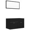 vidaXL Ensemble de meubles salle de bain 2 pcs Noir Bois d'ing&eacute;nierie