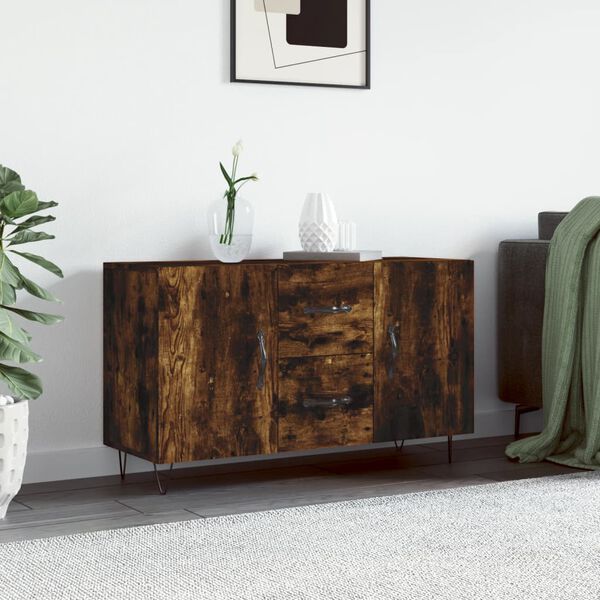 vidaXL Buffet ch&ecirc;ne fum&eacute; 100x36x60 cm bois d'ing&eacute;nierie