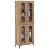 vidaXL Haut Armoire 2 pcs Ch&ecirc;ne artisanal Bois Agglom&eacute;r&eacute; et Verre
