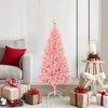 vidaXL Sapin de No&euml;l avec 150 LED avec support Rose 120 cm PVC